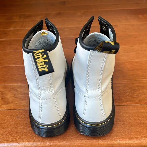 Dr. Martens Women's Zavala White Leather Combat Boots - Size 7 - Picture 5 of 11